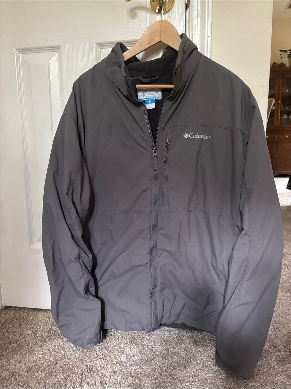 Columbia Men’s XXL Gunmetal Grey Fleece-Lined Jacket
